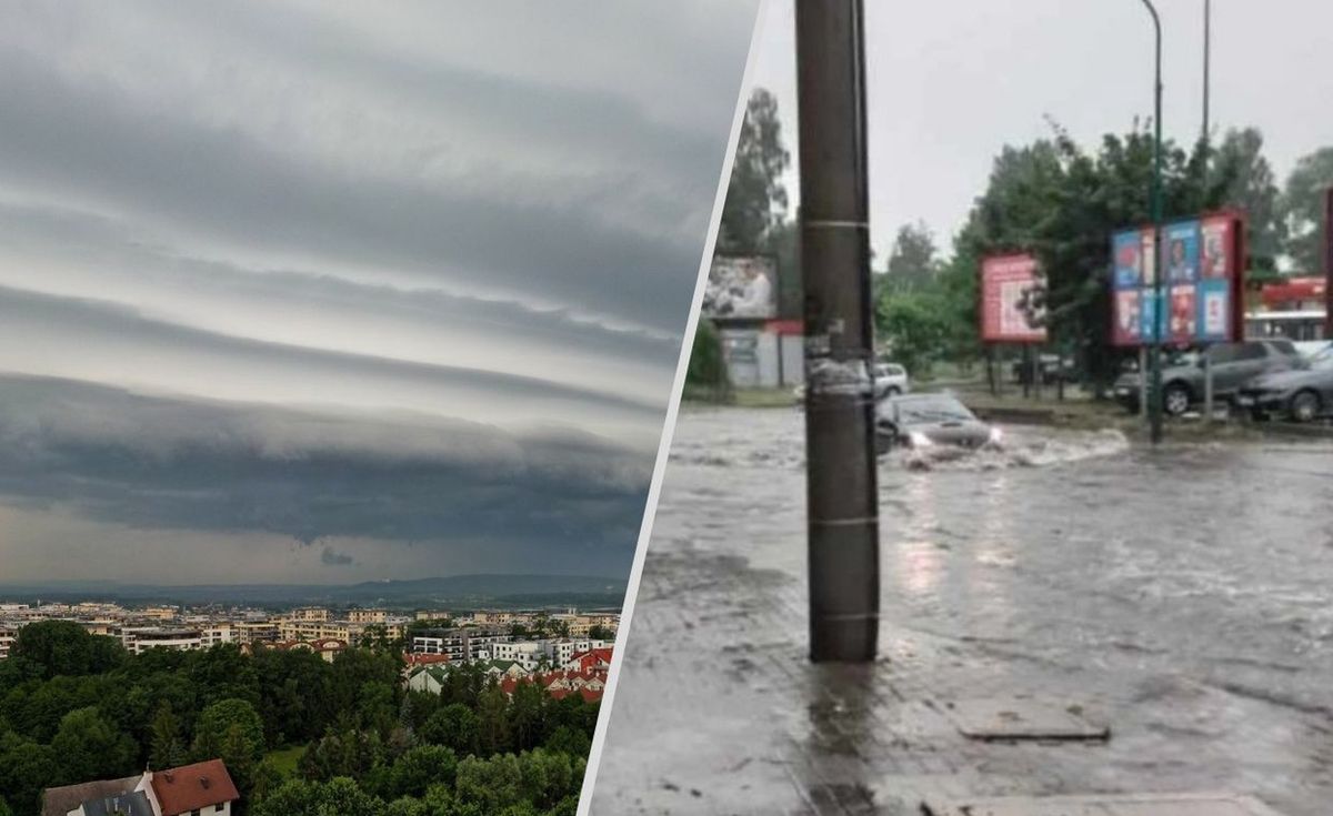 "Apokaliptyczny widok". Niebezpieczna pogoda na południu Polski @lowcyburz/@BielskieDrogi