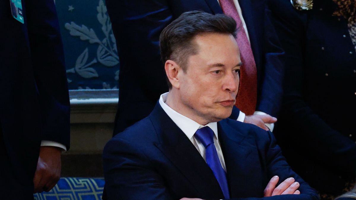 Washington, DC - March 4:  Elon Musk arrives before President Donald Trump addresses a joint session of Congress in the Capitol building's House chamber in Washington, D.C., on March 4, 2025.
(Photo by Tom Brenner for The Washington Post via Getty Images)