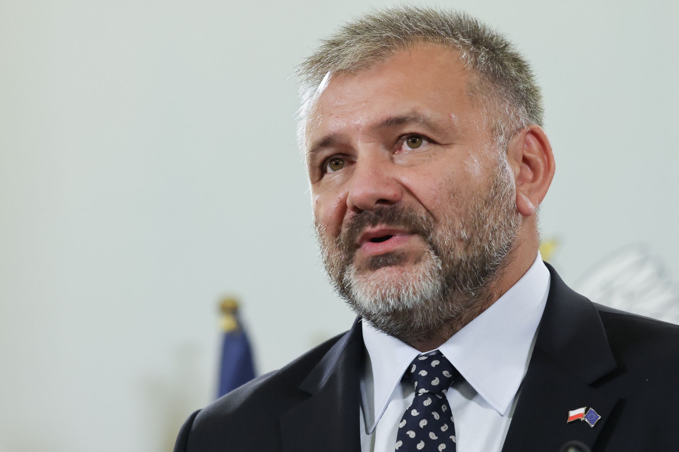 Warszawa, 31.07.2025. Minister sprawiedliwości Waldemar Żurek na konferencji prasowej w Ministerstwie Sprawiedliwości w Warszawie, 31 bm. (ad) PAP/Albert Zawada