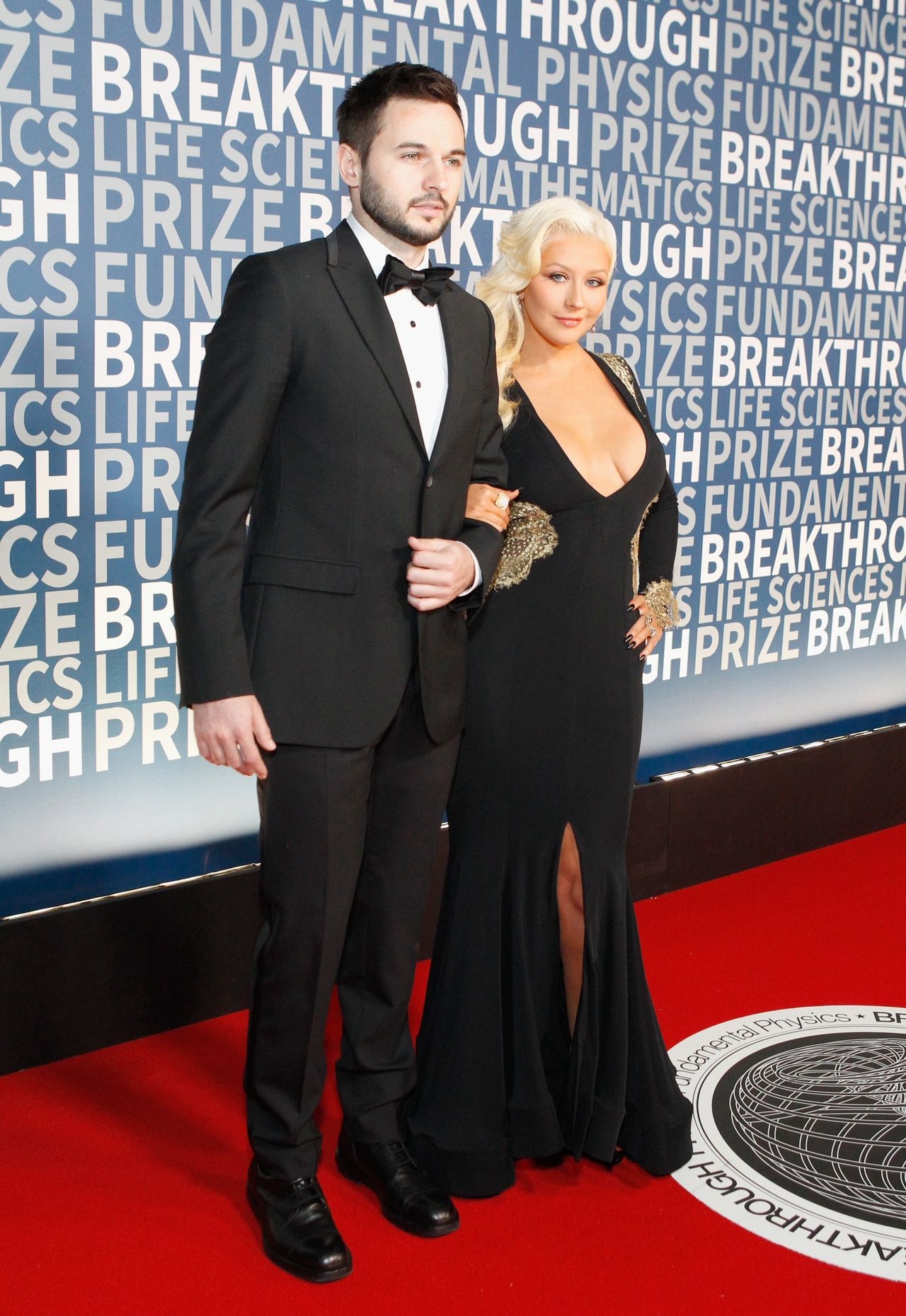 Matthew Rutler and Christina Aguilera during the Breakthrough Prize Ceremony.