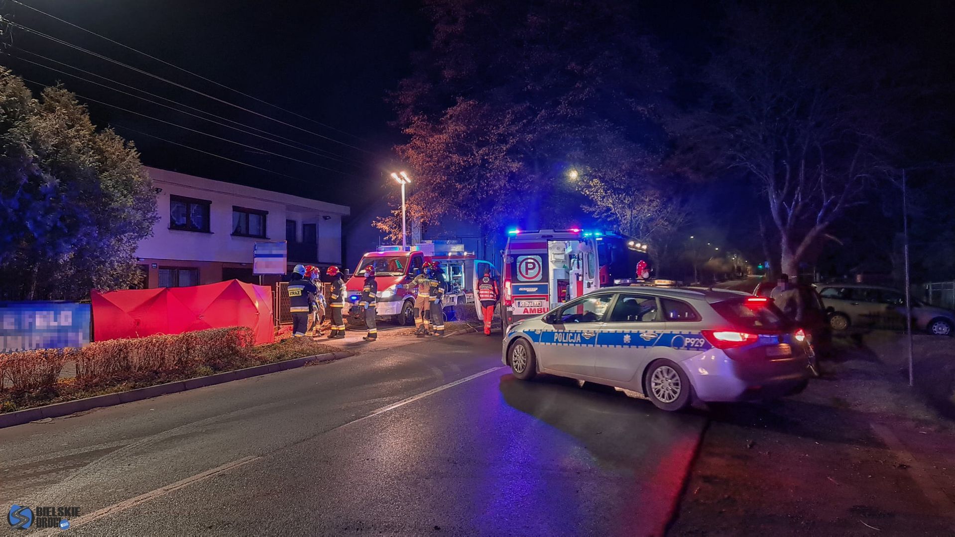 Śląsk. Tragedia w Jasienicy koło Bielska-Białej. Samochód przejechał po leżącym na drodze mężczyźnie