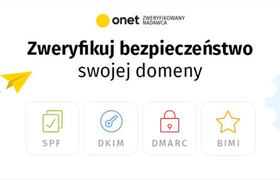 Zweryfikowany Nadawca w Onet Poczcie z nowymi opcjami. Zabezpieczenia dla domen i raporty