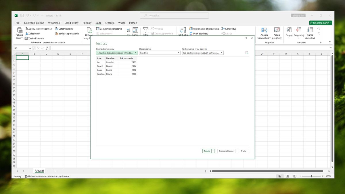 Excel: Jak zaimportować TXT i CSV do arkusza?