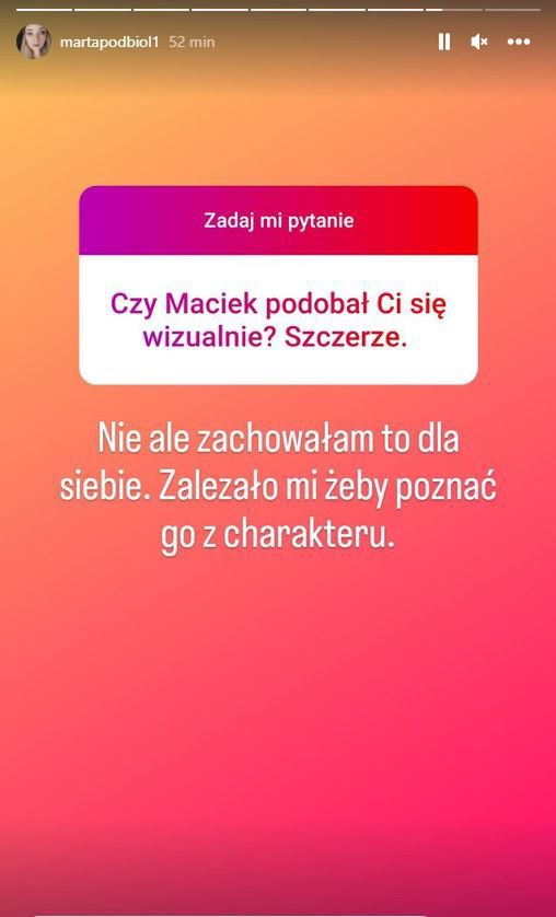 Marta o wyglądzie Maćka