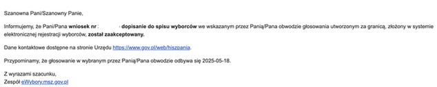 Procedura zmiany miejsca głosowania jest bardzo intuicyjna