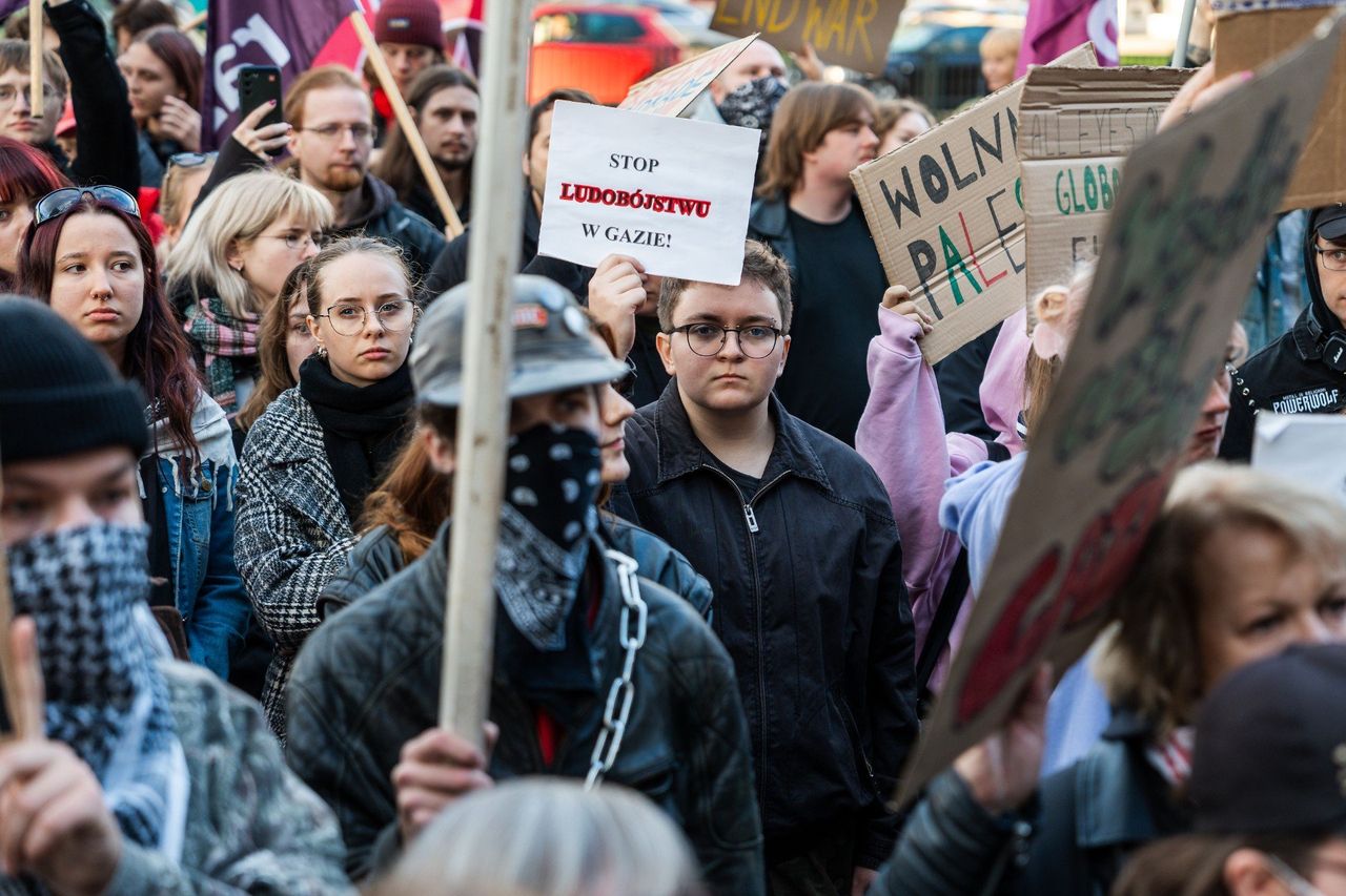 Gdańsk: Uczestnicy demonstracji żądają reakcji władz na działania Izraela