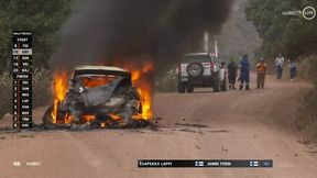 WRC. Rajd Meksyku. Pożar samochodu Esapekki Lappiego. Dramatyczne chwile Fina (wideo)