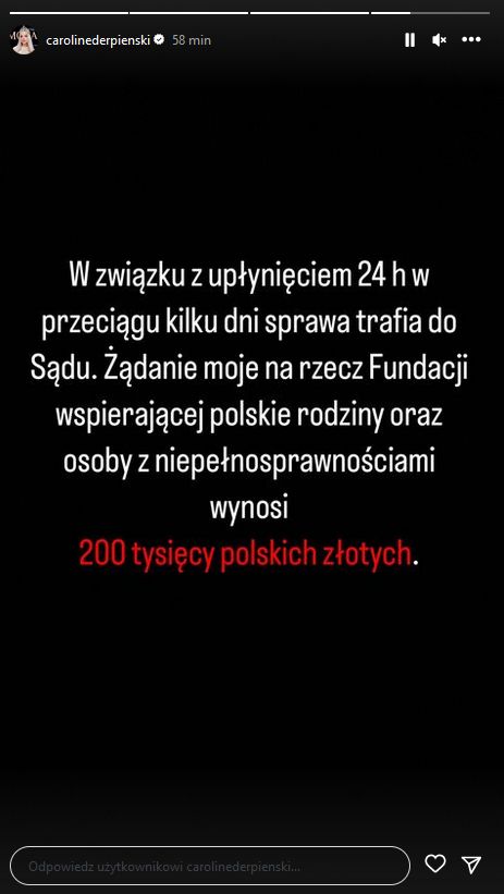 Caroline Derpienski pozywa Sandrę Kubicką