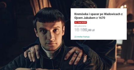Spacer z ojcem Jakubem z serialu "1670", to prawdziwy hit WOŚP. Aktualna cena zwala z nóg