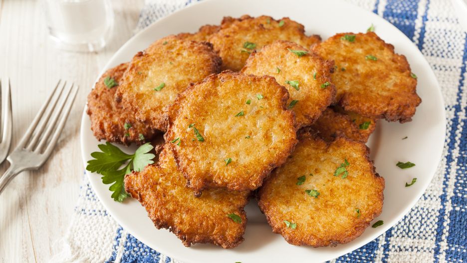 Homemade Traditional Potato Pancake Latke on a Background
Brent Hofacker
potato, pancake, potato pancake, pancakes, food, fried, meal, dish, delicious, prepared, hot, gourmet, baked, golden, traditional, fritter, homemade, gold, vegetarian, breakfast, tasty, vegetable, brown, green, savory, yellow, german, herb, latke, hanukkah