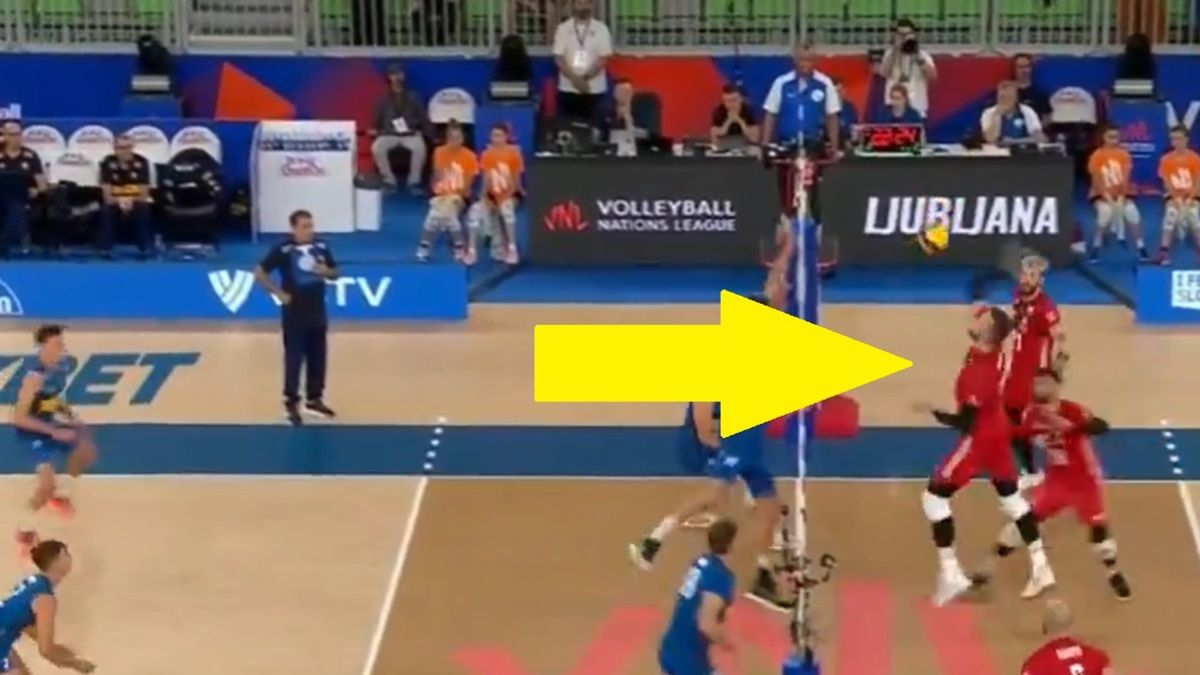 Twitter / Polsat Sport / Mateusz Bieniek w meczu Włochy - Polska