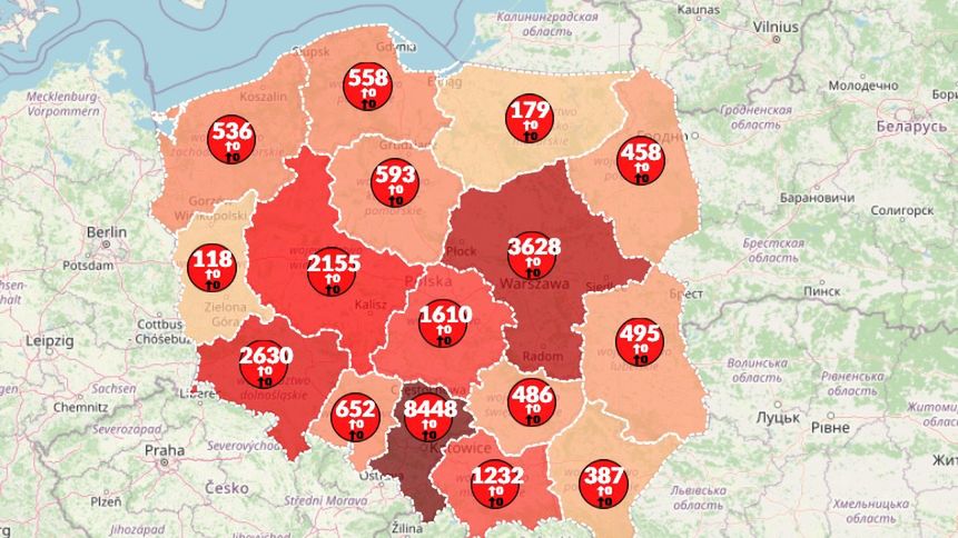 Mapa koronawirusa [stan na 2 czerwca 2020]