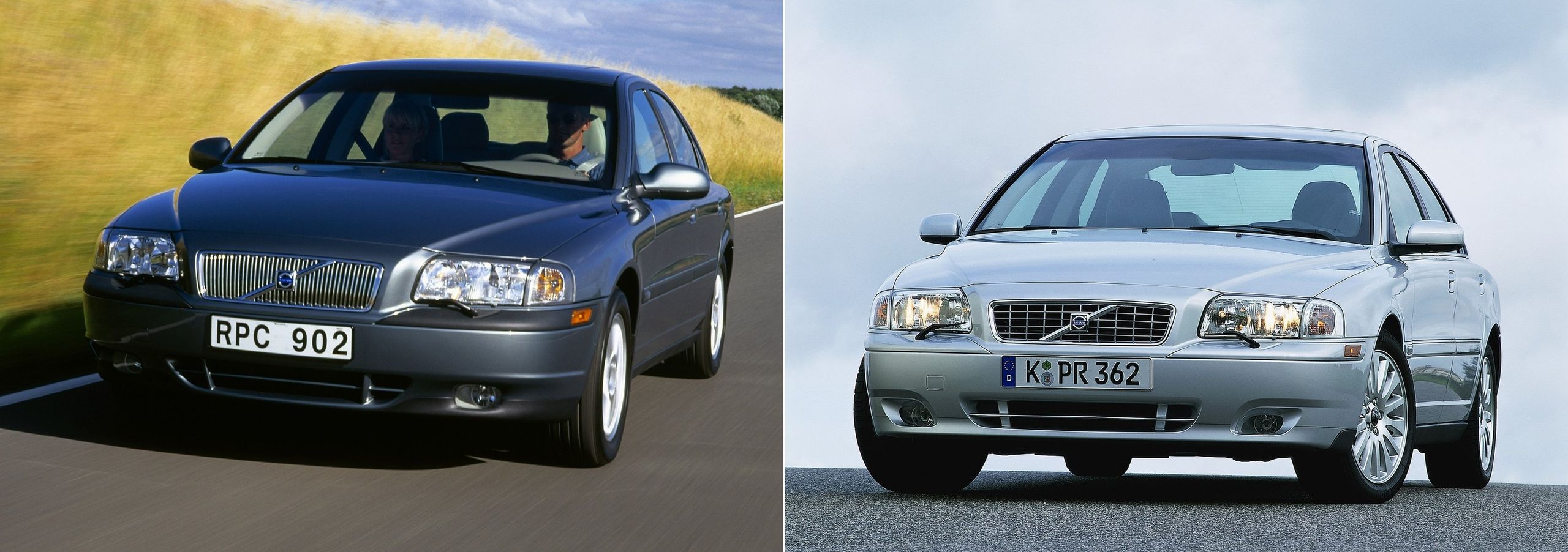 Po lewej stronie Volvo S80 przed liftingiem, po prawej po liftingu. Różnice w pasie przednim i tylnym, a także techniczne są kosmetyczne, ale warto wybrać młodsze auto, ponieważ poprawiono niedociągnięcia jakościowe.