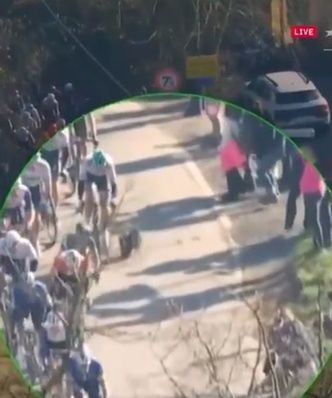 O mały włos, a pies doprowadziłby do tragedii podczas kolarskiego wyścigu. "Trzymaj go na smyczy!"