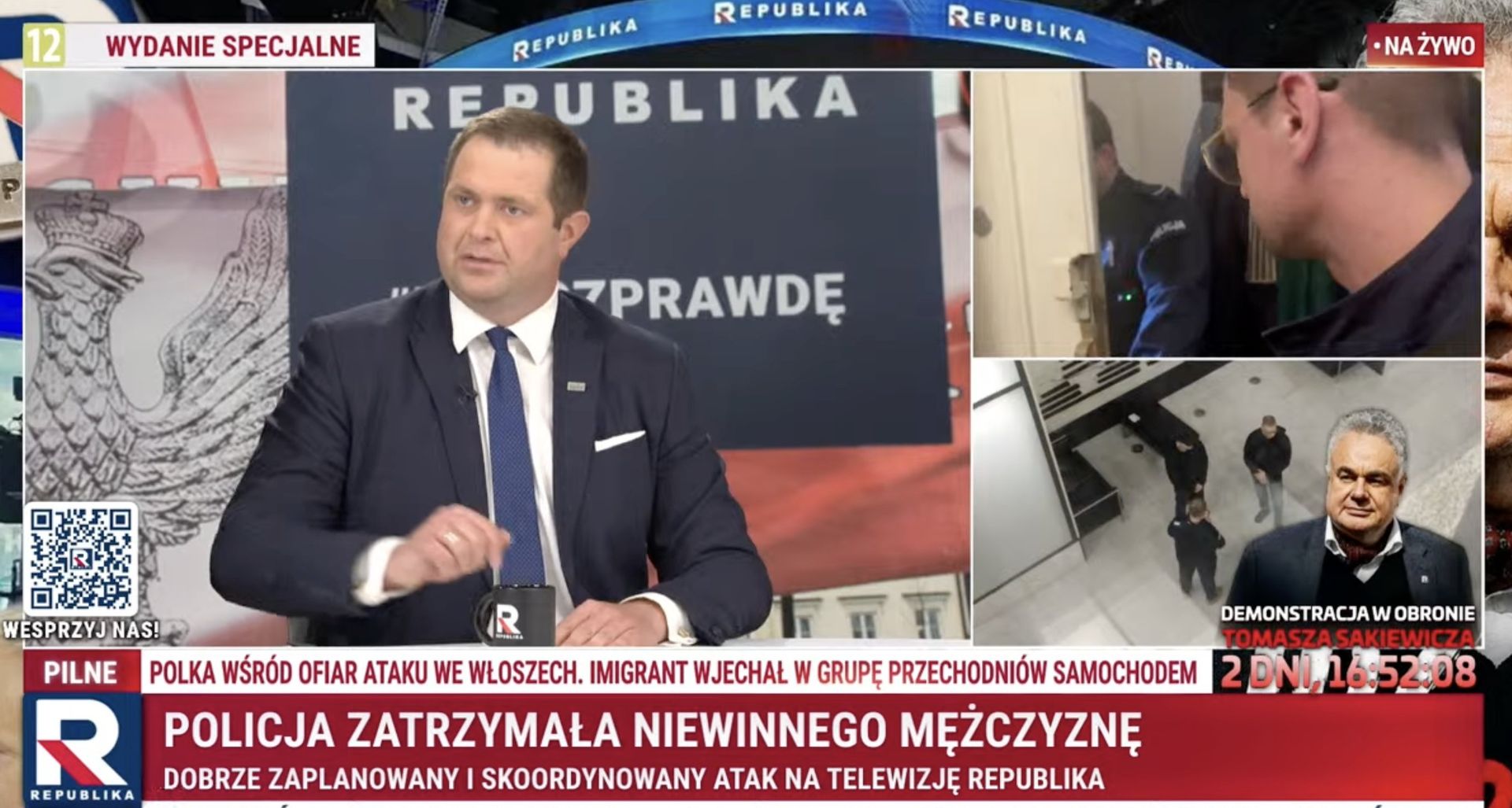 Fałszywe alarmy dotyczące Republiki. Policja zwolniła zatrzymanego