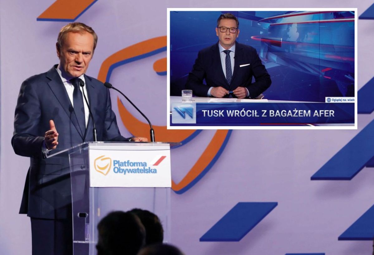 "Wiadomości" TVP o powrocie Tuska. "Przeszli samych siebie"