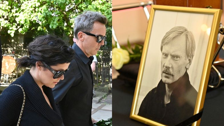 Katarzyna Cichopek i Maciej Kurzajewski na pogrzebie Andrzeja Precigsa