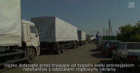 Część rosyjskich ciężarówek wraca po rozładowaniu ładunku