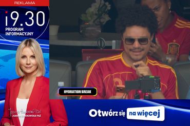 Reklama programu "19.30" w czasie finału mundialu