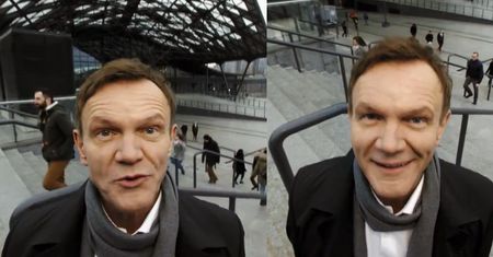Pazura reklamuje Łódź na dworcu… "Łódź, ku*wa!"