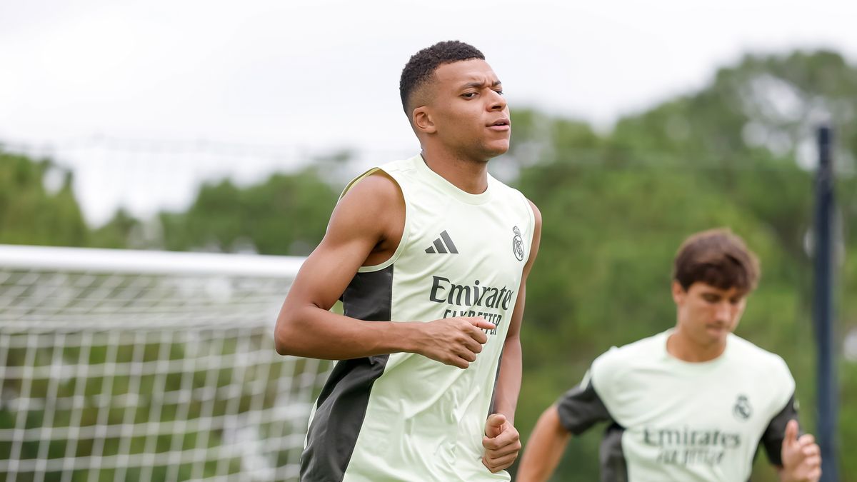 Getty Images / Pedro Castillo/Real Madrid / Kylian Mbappe na treningu Realu Madryt przed meczem Klubowych Mistrzostw Świata