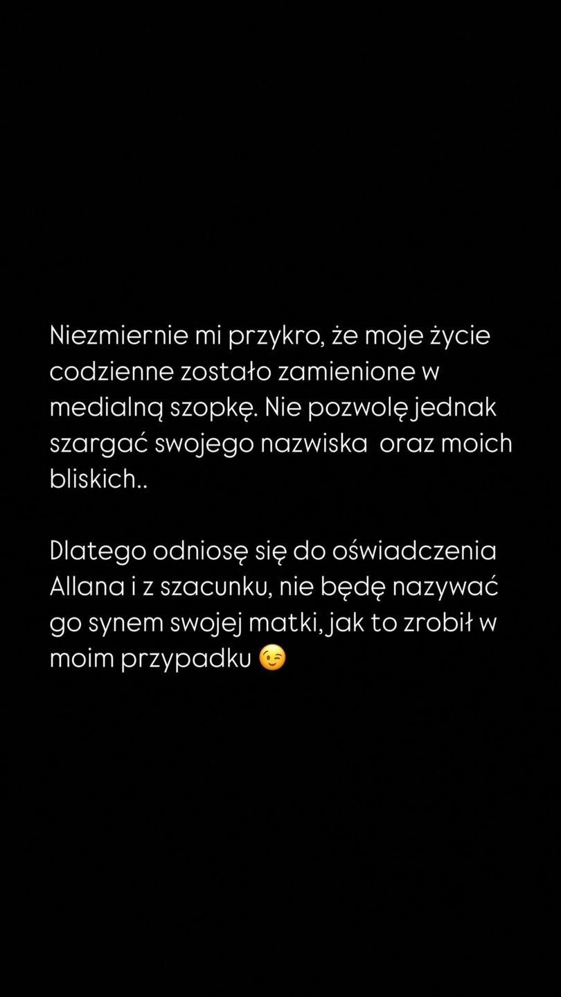 Była dziewczyna Allana Krupy reaguje na jego oświadczenie