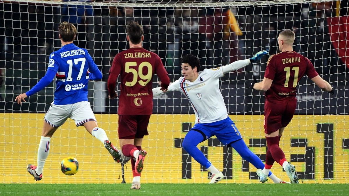 PAP/EPA / Ettore Ferrari / Mecz Pucharu Włoch: AS Roma - UC Sampdoria