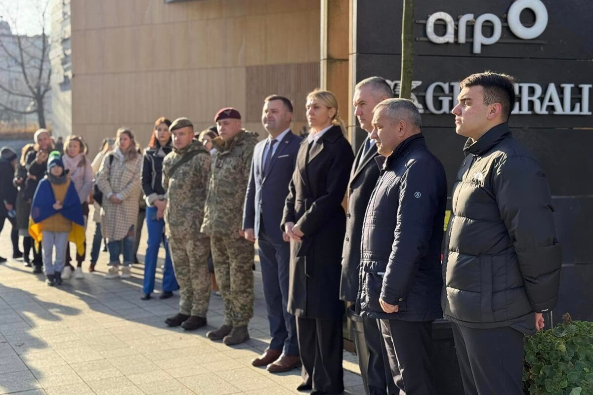 1000 dni wojny na Ukrainie, uroczyste podniesienie flagi w Lublinie