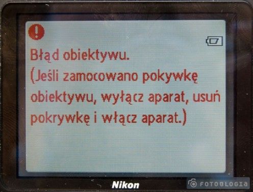 Komunikat o błędzie pojawi się, gdy nie zdejmiecie dekielka