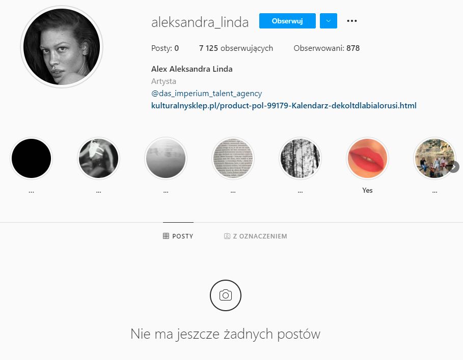 Aleksandra Linda usunęła zawartość konta na Instagramie 