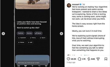 Instagram testuje nowe opcje w ramach "Your Algorithm"