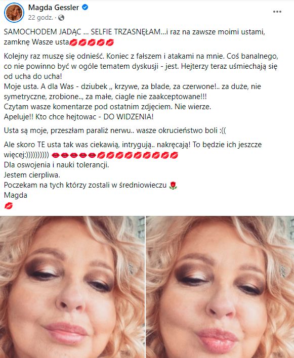 Post Magdy Gessler na Facebooku 