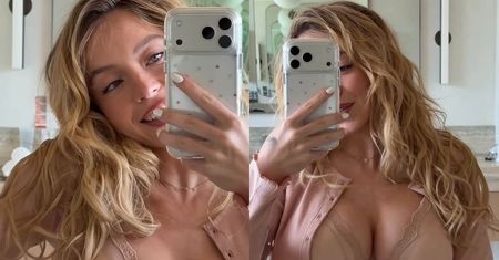 Sydney Sweeney kusi przed lustrem, zachęcając fanki do zakupu "NAGIEJ" bielizny. Udana autoreklama? (FOTO)