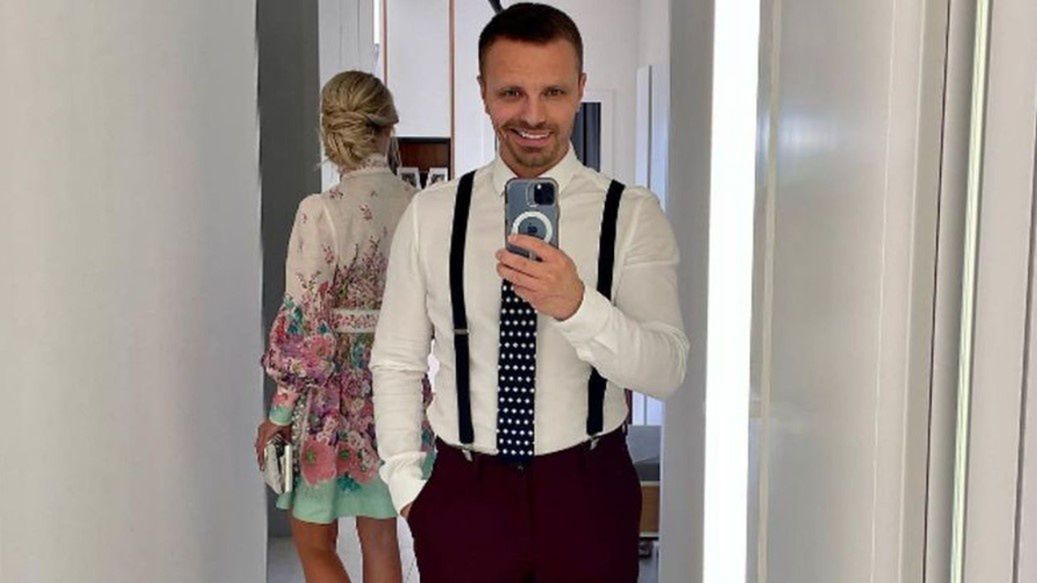 Marcin Hakiel z partnerką