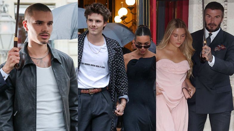 Beckhamowie w drodze na pokaz Victorii