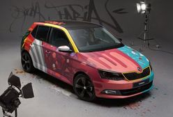 Skoda Fabia jako pokryte graffiti dzieło sztuki