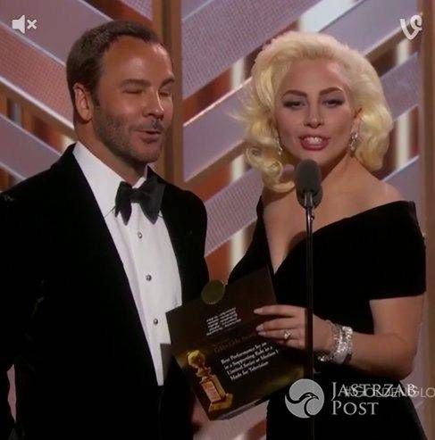Lady Gaga na gali rozdania Złotych Globów 2016