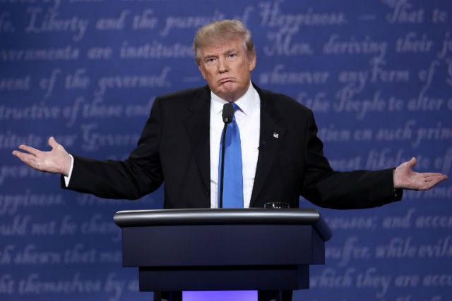 Donald Trump na prezydenckiej debacie, 26 września 2016 r.