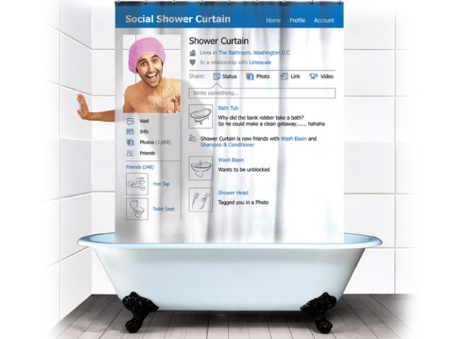 Social Shower Curtain - zasłona prysznicowa dla fanów facebooka