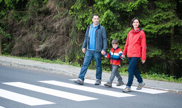 Podniesioną ręką pokażmy chęć przejścia przez jezdnię