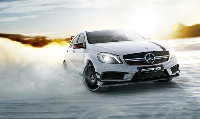 Sobiesław Zasada za kierownicą A 45 AMG na Rajdzie Żubrów