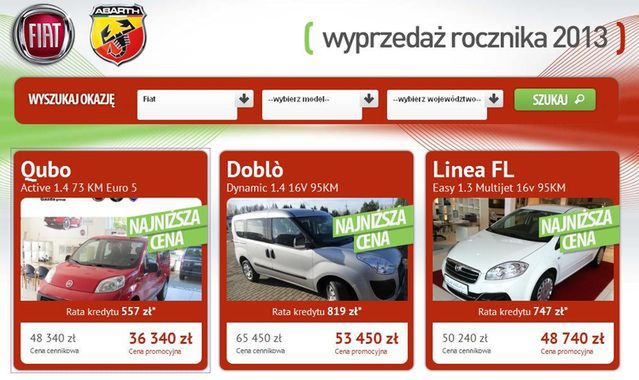 Fiat wprowadza internetową giełdę wyprzedażową