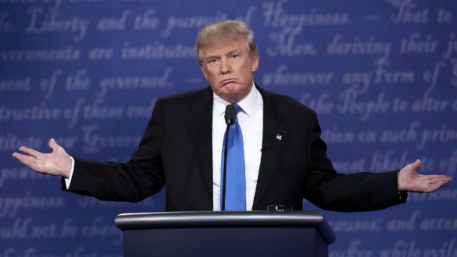 Donald Trump na prezydenckiej debacie, 26 września 2016 r.
