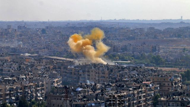 Dym nad Aleppo, 20 października 2016 r.