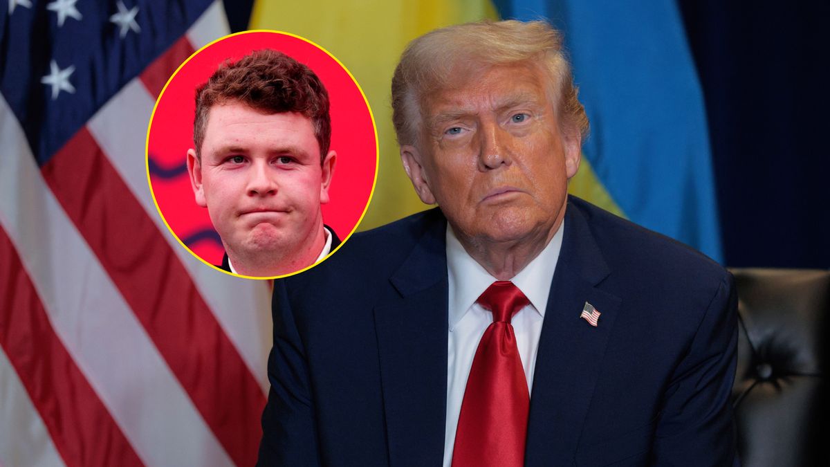 Getty Images / Chip Somodevilla / David Davies/PA Images / Na zdjęciu: Donald Trump, w kółku Robert MacIntyre.