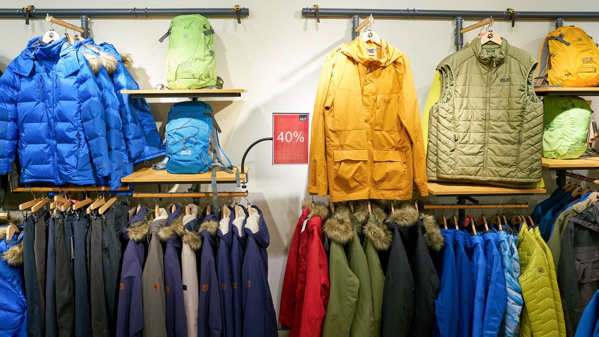 SAINT PETERSBURG, RUSSIA - CIRCA OCTOBER, 2017: inside Jack Wolfskin store in Saint Petersburg. Jack Wolfskin is a major German producer of outdoor wear.
shop, shopping, retailer, commerce, retail, clothes, Jack Wolfskin, wear, indoor, market, outerwear, garment, store, cloth, clothing, interior, outer garments, sale, boutique, apparel, saint petersburg, horizontal, shop, shopping, retailer, commerce, retail, clothes, jack wolfskin, wear, indoor, market, outerwear, garment, store, cloth, clothing, interior, outer garments, sale, boutique, apparel, saint petersburg, horizontal