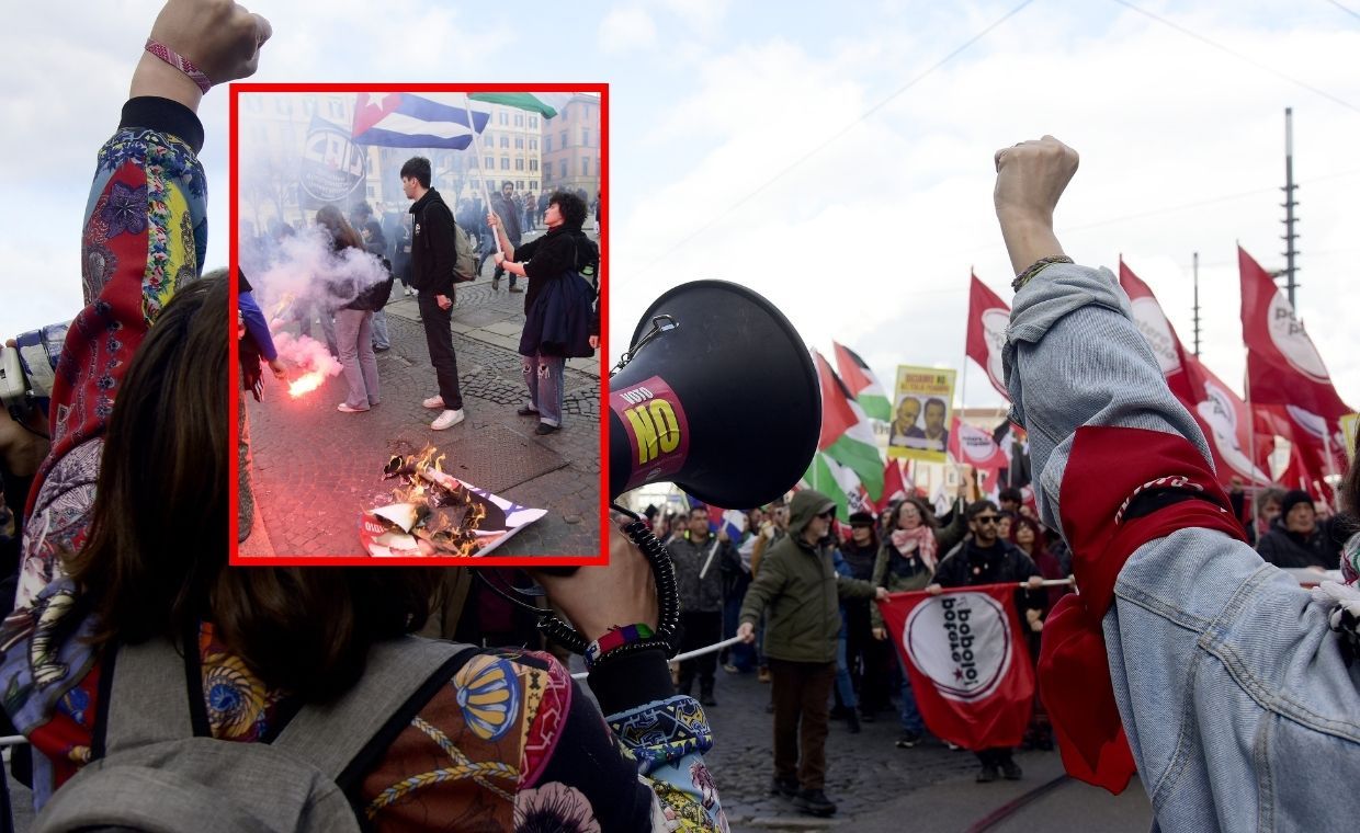 Manifestacja w Rzymie: Spalono zdjęcie Meloni