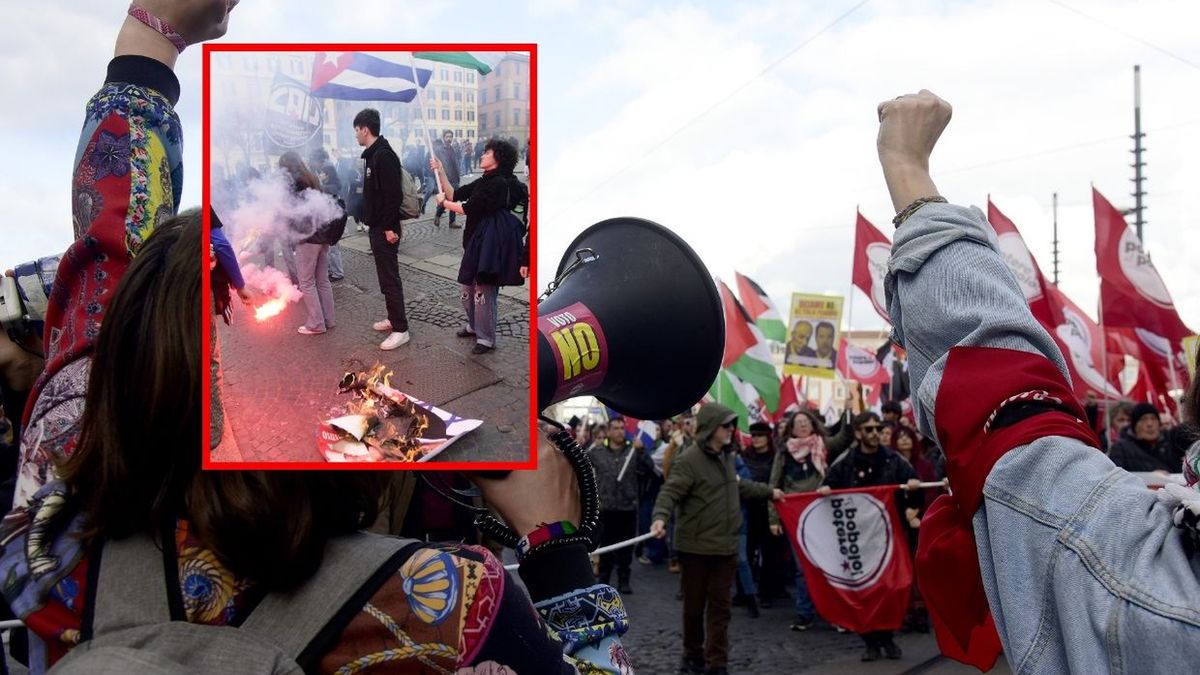 Manifestacja w Rzymie. Spalono zdjęcie Meloni