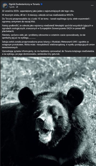 Wpis pożegnalny o Wolcie