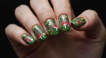 Leśna magia na paznokciach: grzyby, kolory i kreatywność w jesiennym manicure